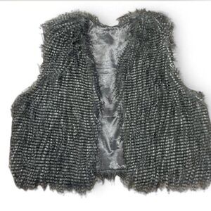 Women’s Raccoon Plush Faux Fur Vest - Gray